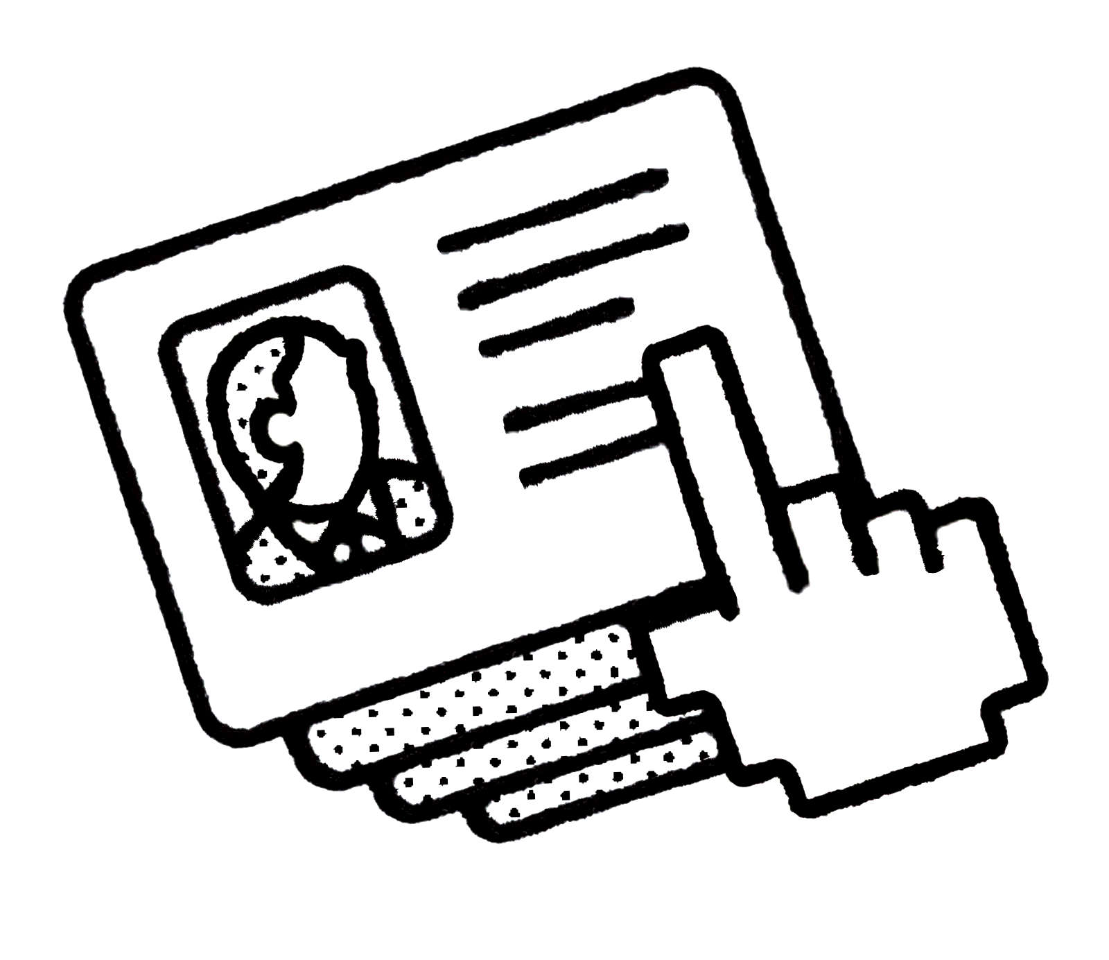 Mouse pointer holding a business card
